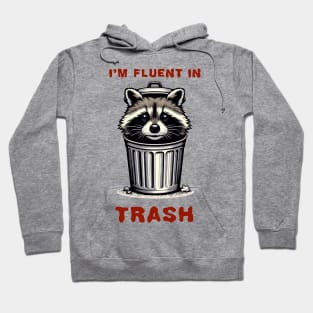 I'm fluent in Trash, racoon inside a garbage can funny graphic t-shirt Hoodie